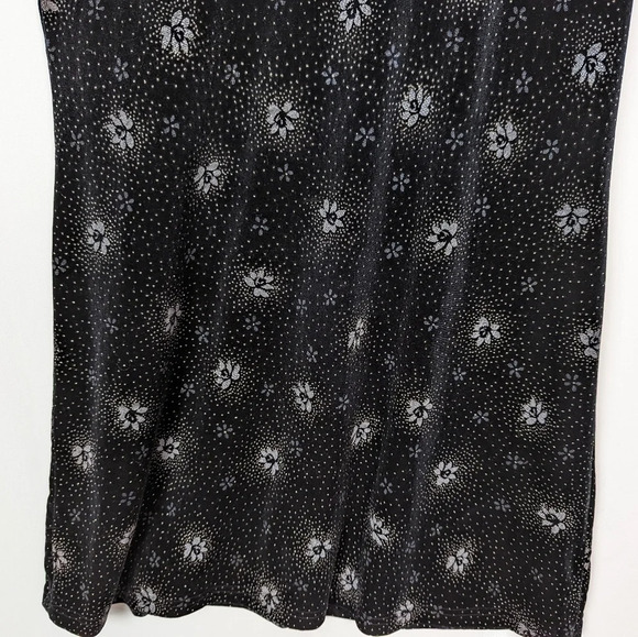 Vintage 90s Kathie Lee Collection Sz. M Velvet Dress Glitted Floral Embellished - Picture 4 of 8